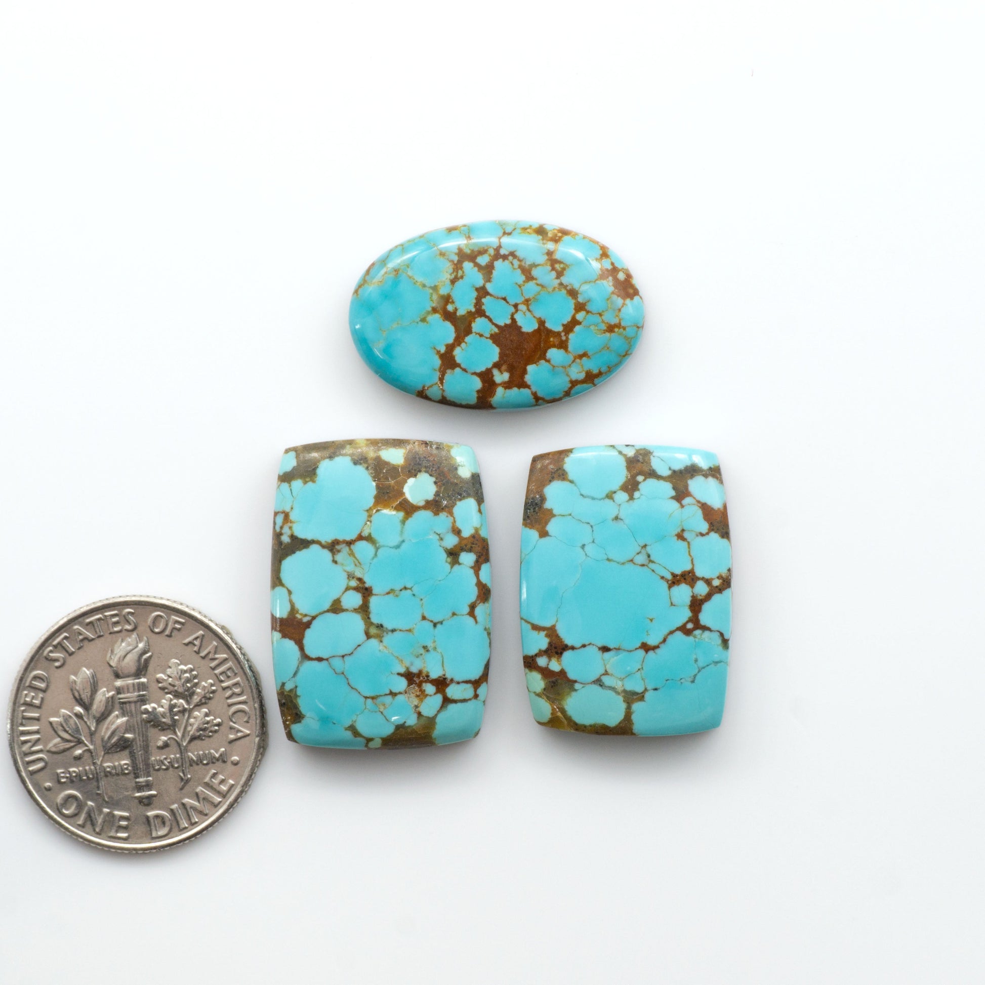 Number 8 Turquoise Cabochons have been selected for their quality and unique appearance. Don't miss the chance to add a one-of-a-kind piece to your collection.