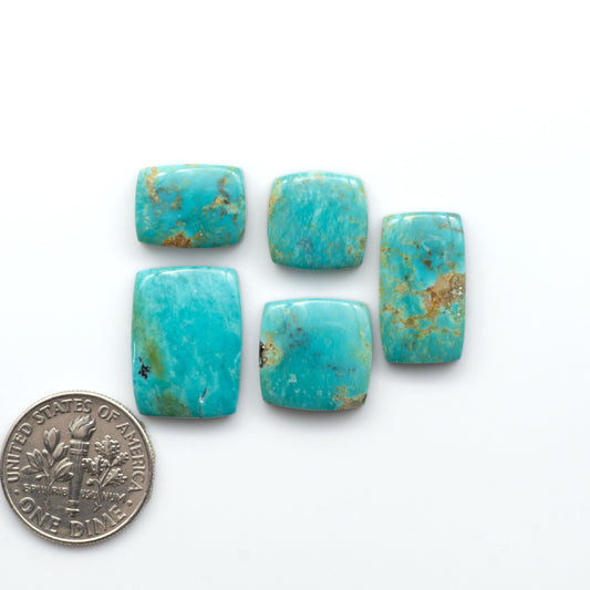 Experience the beauty of Turquoise Mountain Cabochons. With their distinctive blue and green color, these gemstones are perfect for any jewelry piece.