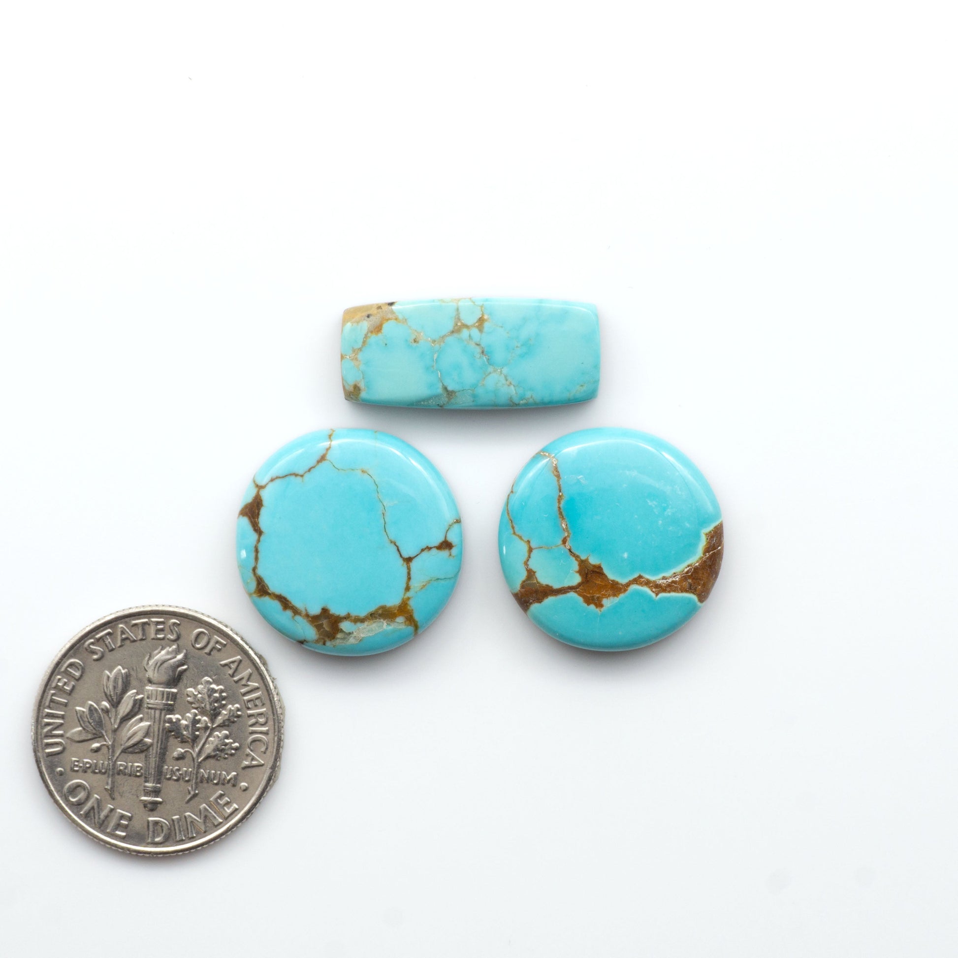Number 8 Turquoise Cabochons have been selected for their quality and unique appearance. Don't miss the chance to add a one-of-a-kind piece to your collection.