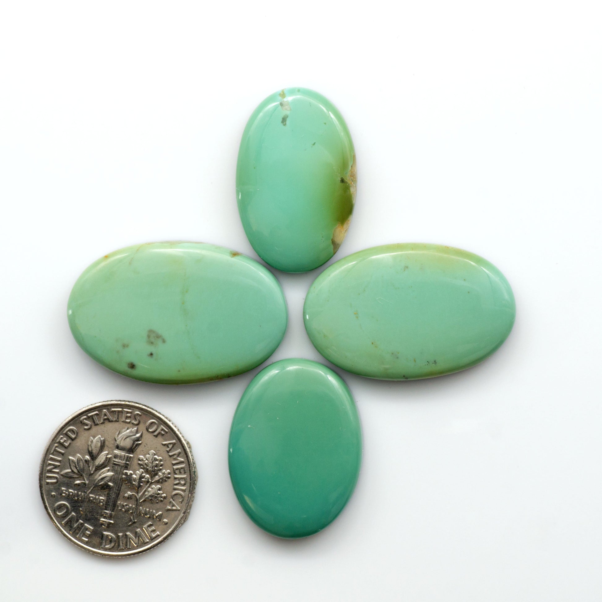 Experience the beauty of Turquoise Mountain Cabochons. With their distinctive blue and green color, these gemstones are perfect for any jewelry piece.