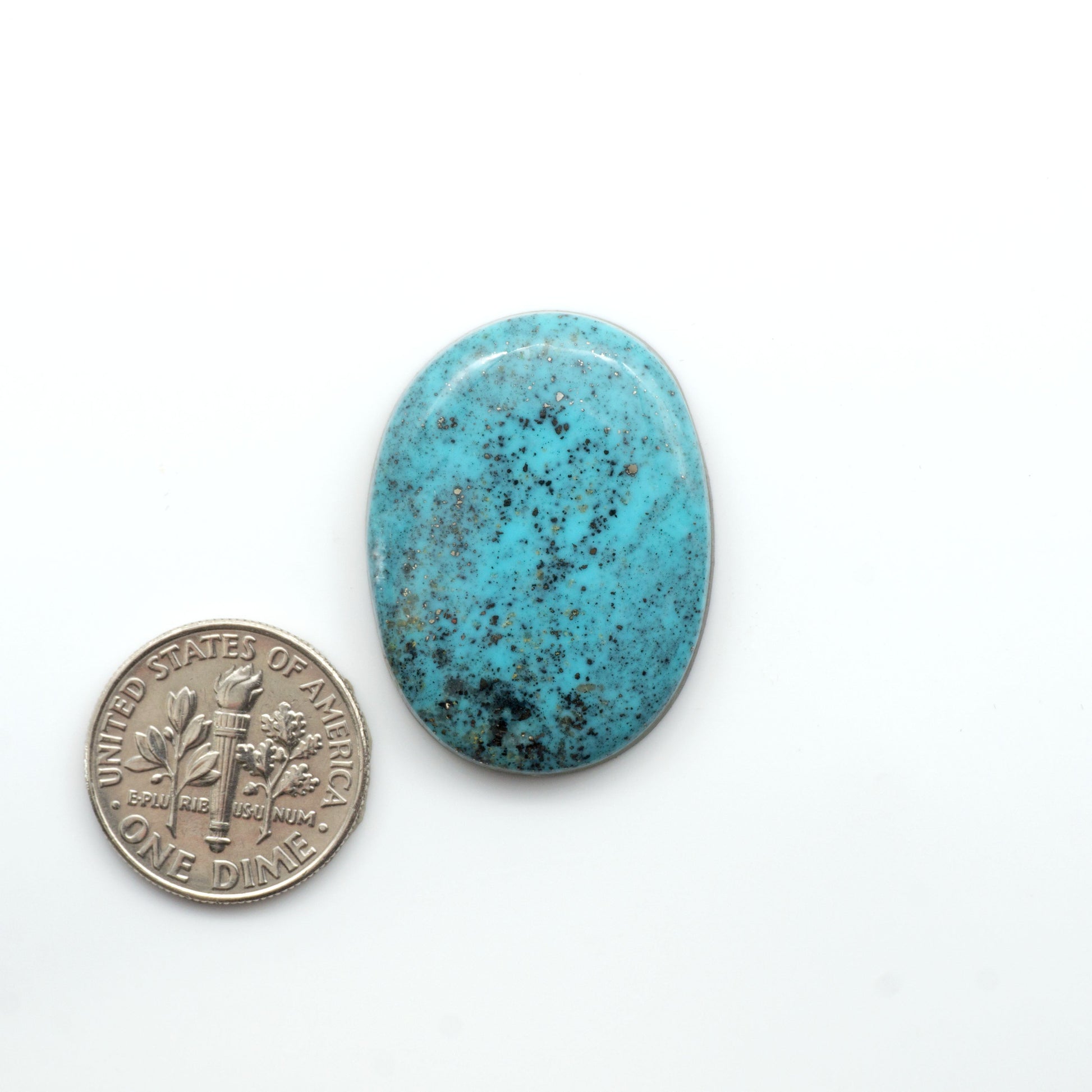 Nacozari turquoise cabochons are striking gemstones known for their vibrant blue to greenish-blue colors and pyrite, these stones are prized in jewelry making.