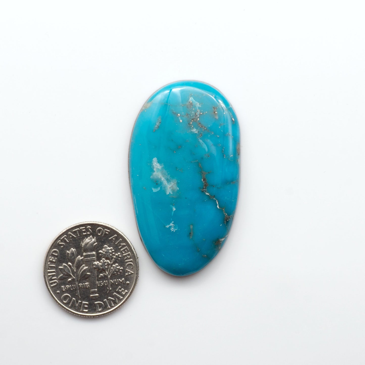 Nacozari turquoise cabochons are striking gemstones known for their vibrant blue to greenish-blue colors and pyrite, these stones are prized in jewelry making.