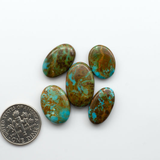 Add a touch of beauty to your collection with our stunning Pilot Mountain Turquoise Cabochons. Perfect for jewelry making each piece is truly one-of-a-kind.