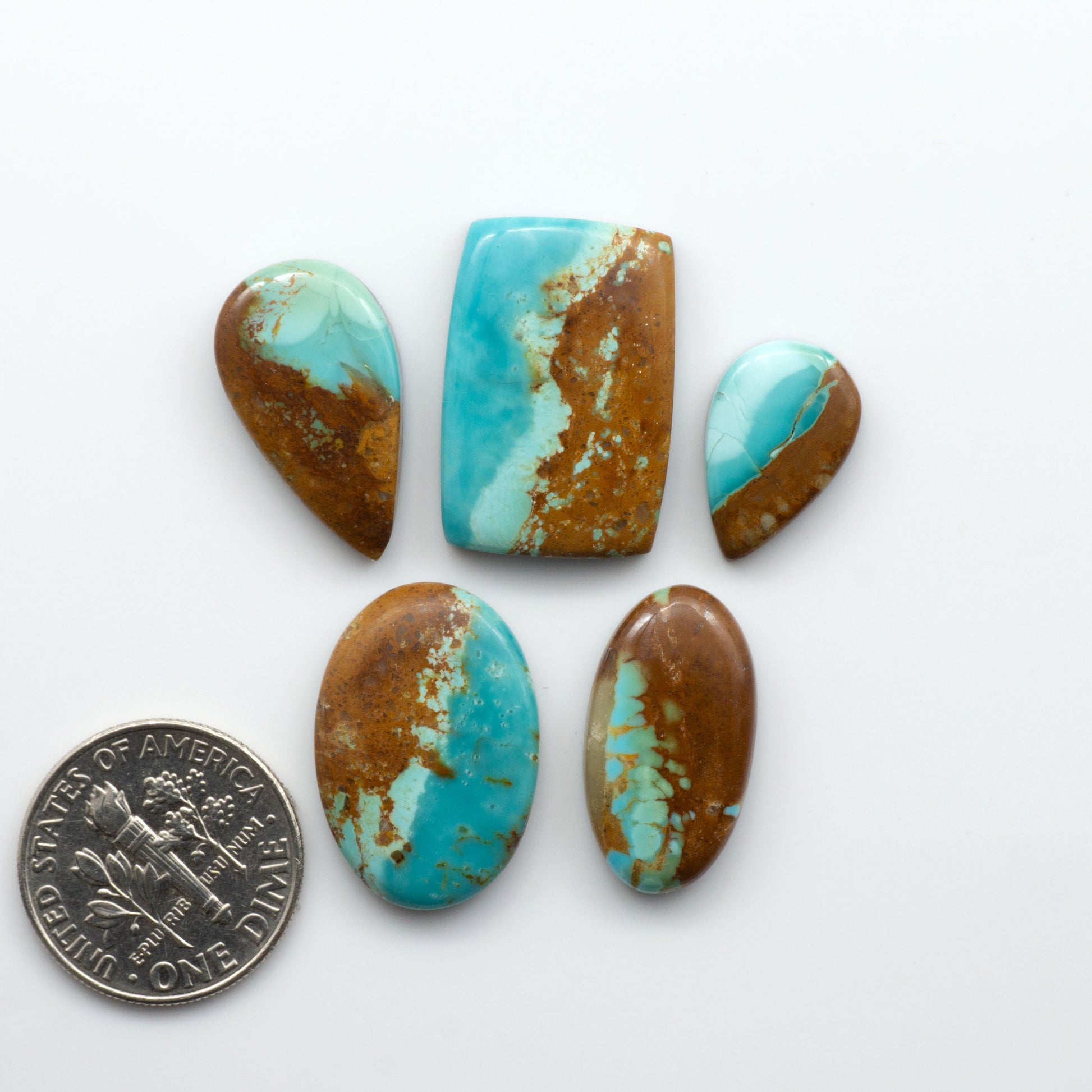 Add a touch of beauty to your collection with our stunning Pilot Mountain Turquoise Cabochons. Perfect for jewelry making each piece is truly one-of-a-kind.