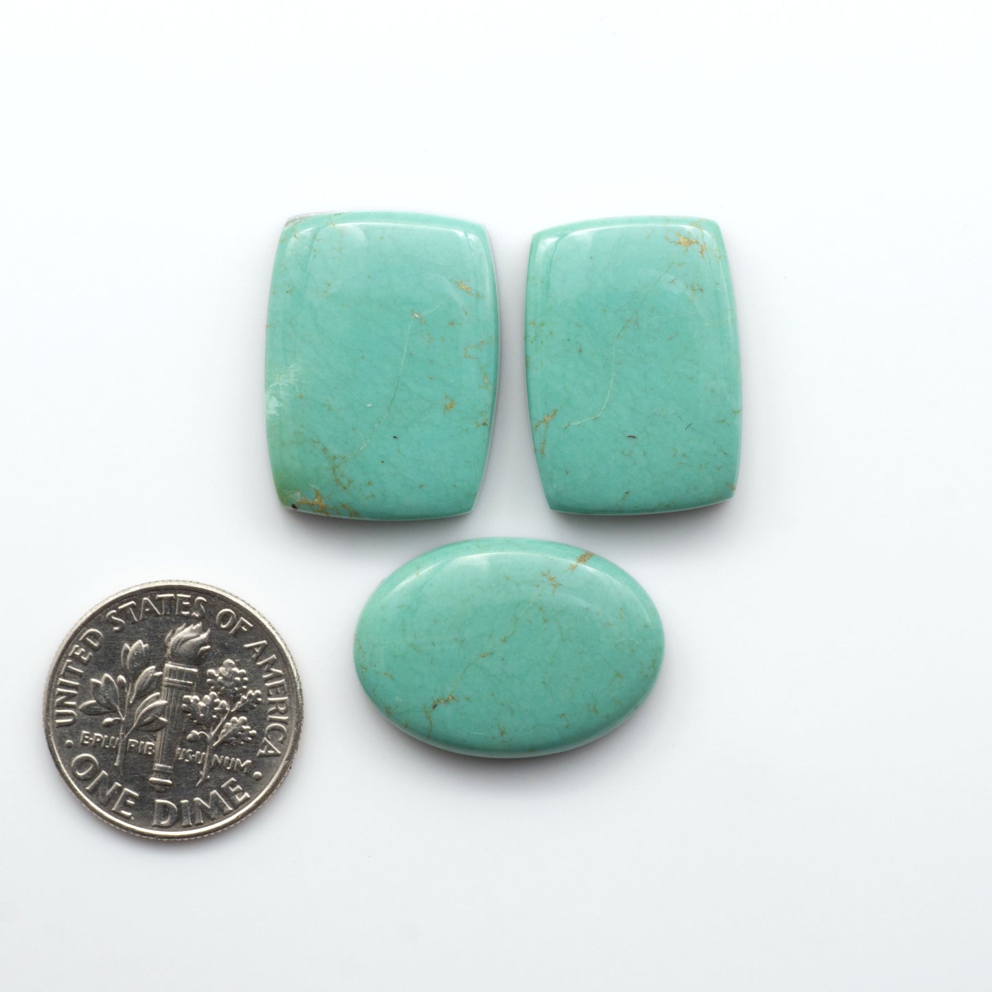 Experience the beauty of Turquoise Mountain Cabochons. With their distinctive blue and green color, these gemstones are perfect for any jewelry piece.