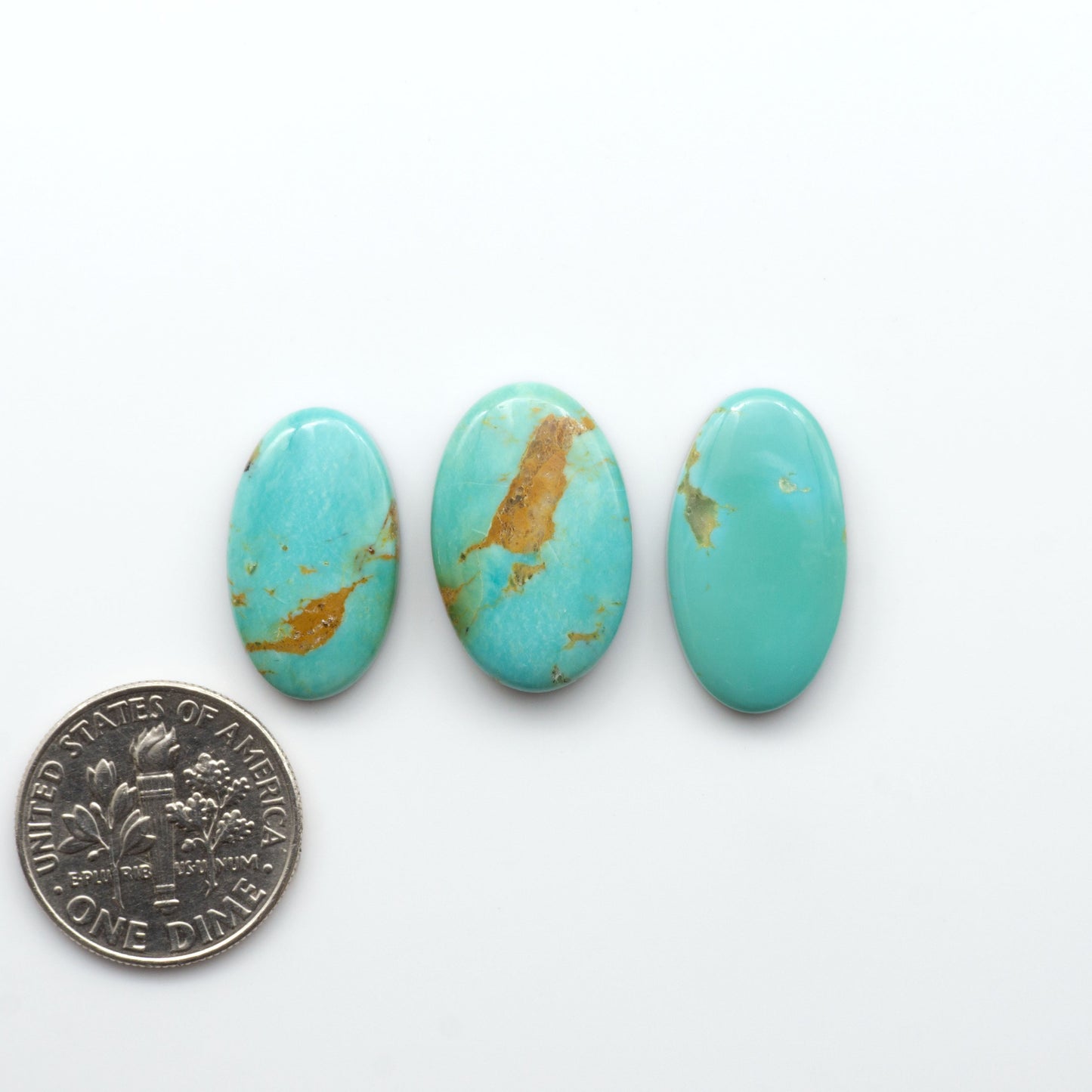 Experience the beauty of Turquoise Mountain Cabochons. With their distinctive blue and green color, these gemstones are perfect for any jewelry piece.