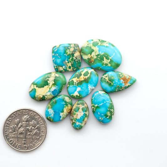 Sonoran Mountain Turquoise showcases a stunning blend of blue and green hues and natural patterns that make it a must-have for any jewelry collection.