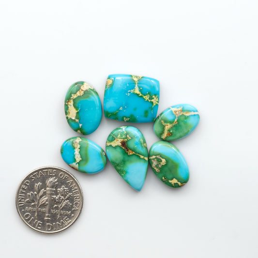 Sonoran Mountain Turquoise showcases a stunning blend of blue and green hues and natural patterns that make it a must-have for any jewelry collection.
