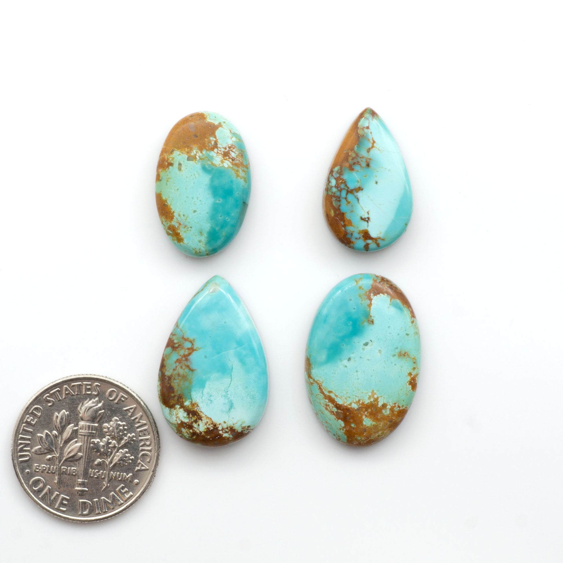 Add a touch of beauty to your collection with our stunning Pilot Mountain Turquoise Cabochons. Perfect for jewelry making each piece is truly one-of-a-kind.