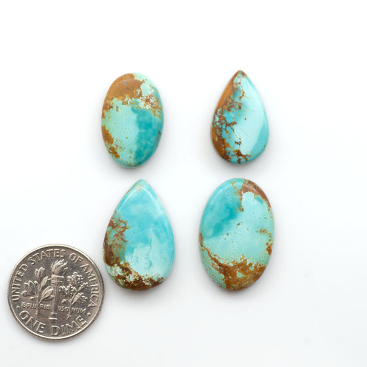 Add a touch of beauty to your collection with our stunning Pilot Mountain Turquoise Cabochons. Perfect for jewelry making each piece is truly one-of-a-kind.