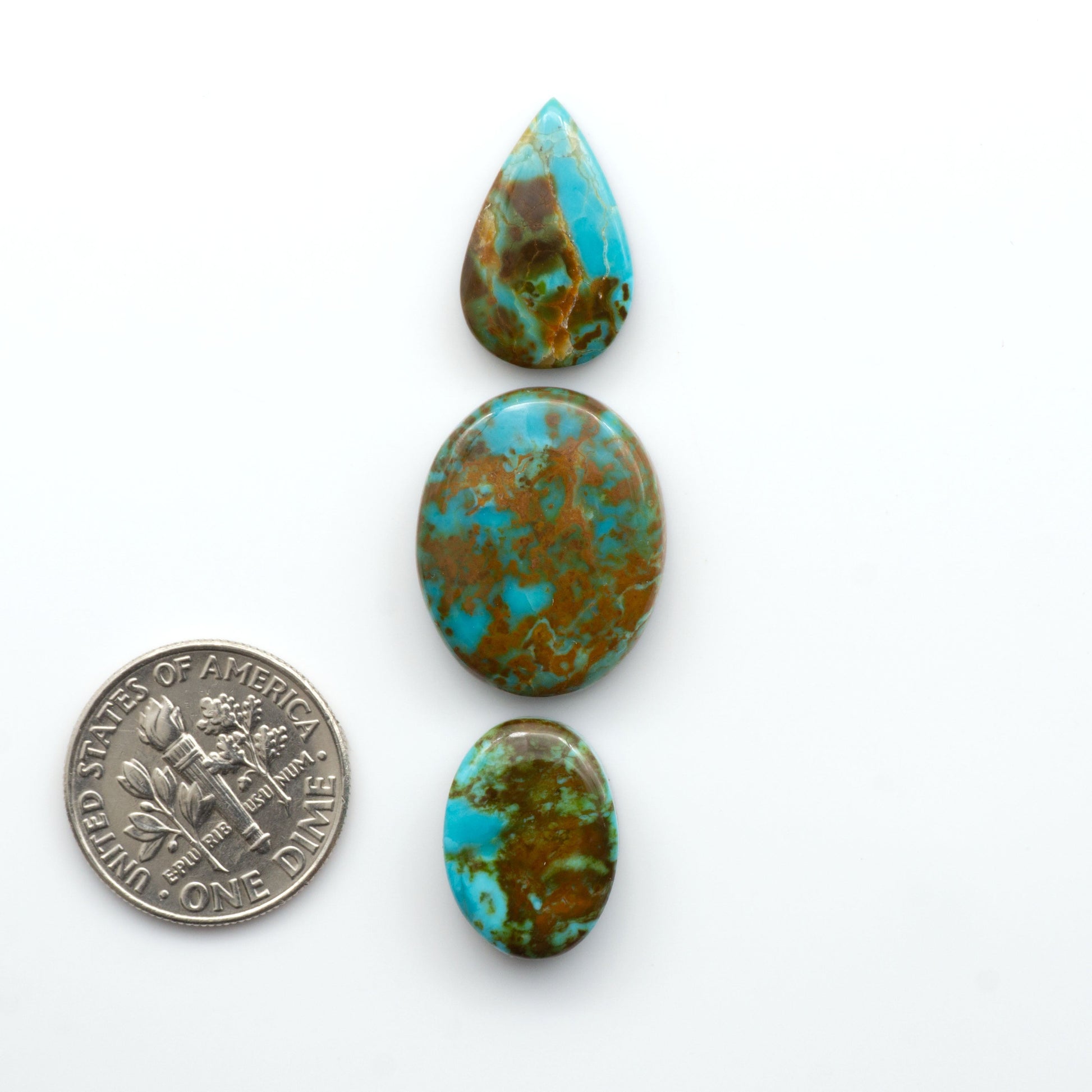 Add a touch of beauty to your collection with our stunning Pilot Mountain Turquoise Cabochons. Perfect for jewelry making each piece is truly one-of-a-kind.