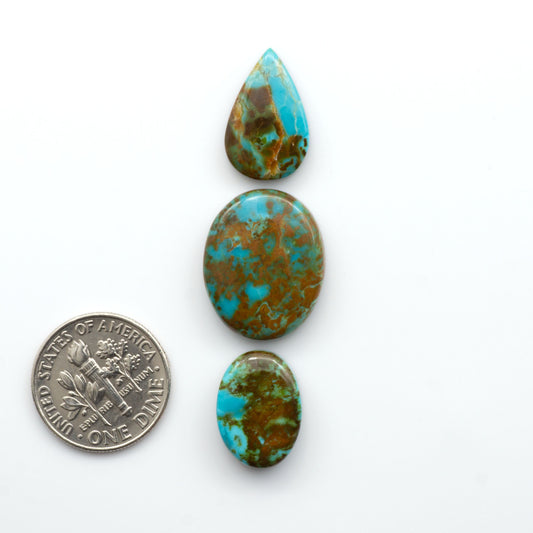 Add a touch of beauty to your collection with our stunning Pilot Mountain Turquoise Cabochons. Perfect for jewelry making each piece is truly one-of-a-kind.