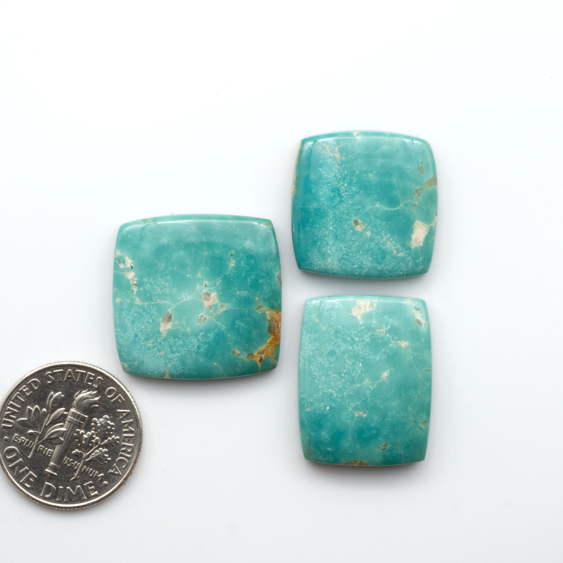 Experience the beauty of Turquoise Mountain Cabochons. With their distinctive blue and green color, these gemstones are perfect for any jewelry piece.
