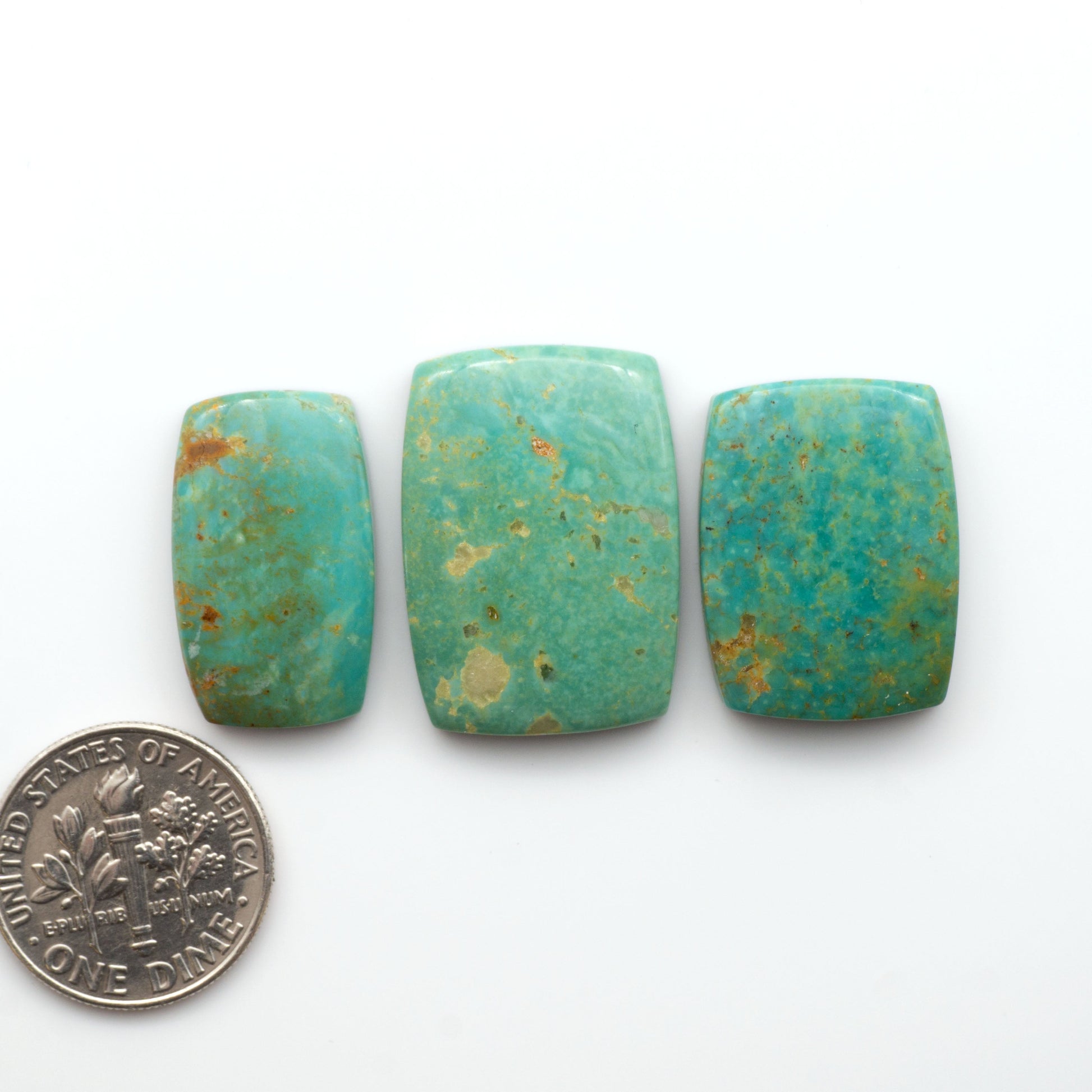 Experience the beauty of Turquoise Mountain Cabochons. With their distinctive blue and green color, these gemstones are perfect for any jewelry piece.