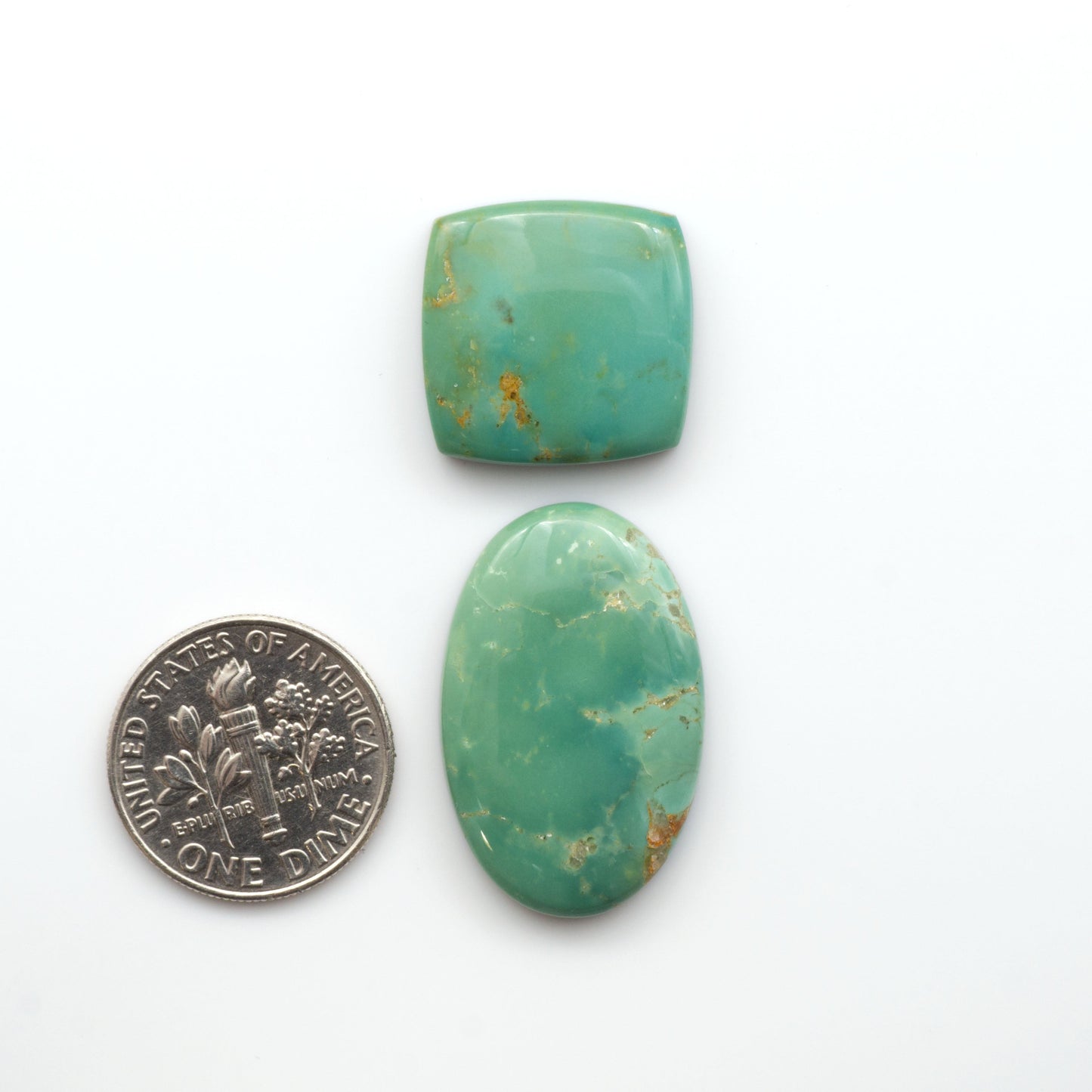 Experience the beauty of Turquoise Mountain Cabochons. With their distinctive blue and green color, these gemstones are perfect for any jewelry piece.