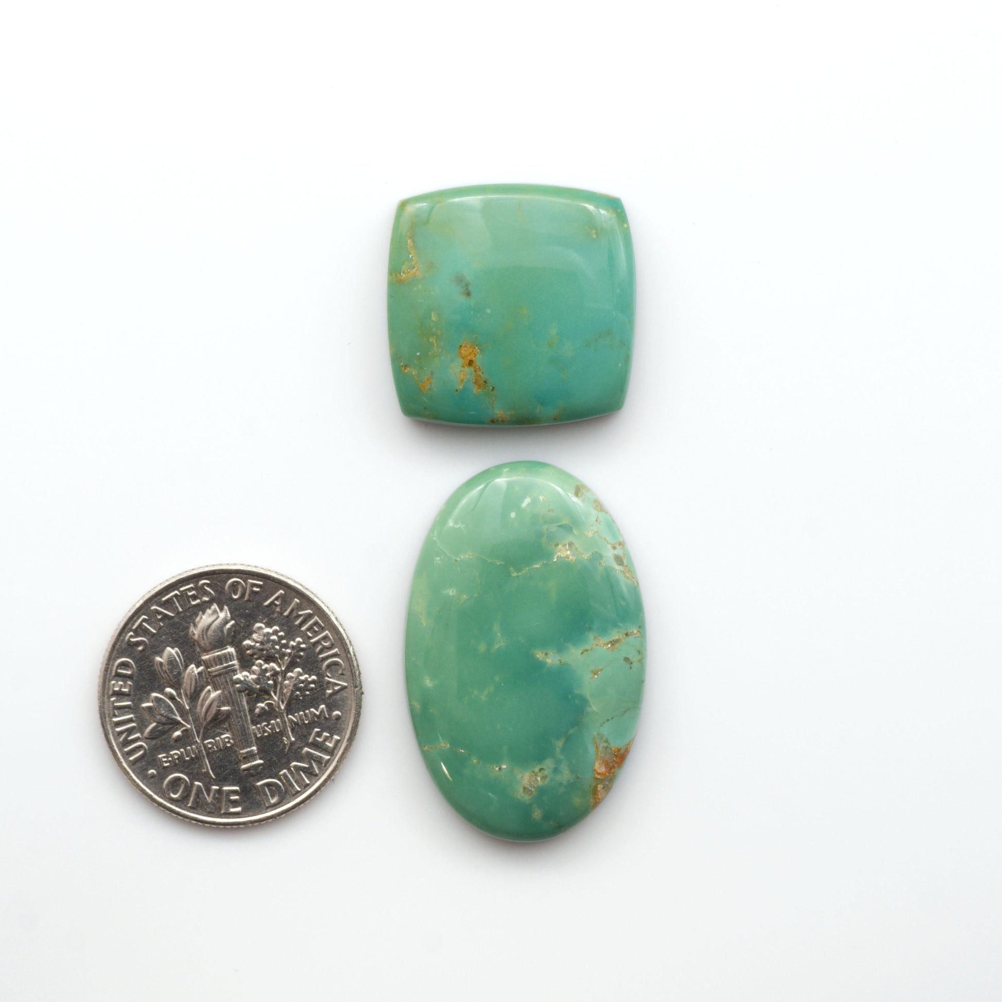 Experience the beauty of Turquoise Mountain Cabochons. With their distinctive blue and green color, these gemstones are perfect for any jewelry piece.