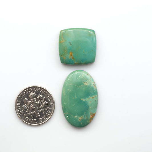 Experience the beauty of Turquoise Mountain Cabochons. With their distinctive blue and green color, these gemstones are perfect for any jewelry piece.