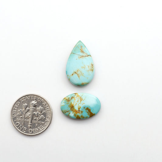 Add a touch of beauty to your collection with our stunning Pilot Mountain Turquoise Cabochons. Perfect for jewelry making each piece is truly one-of-a-kind.