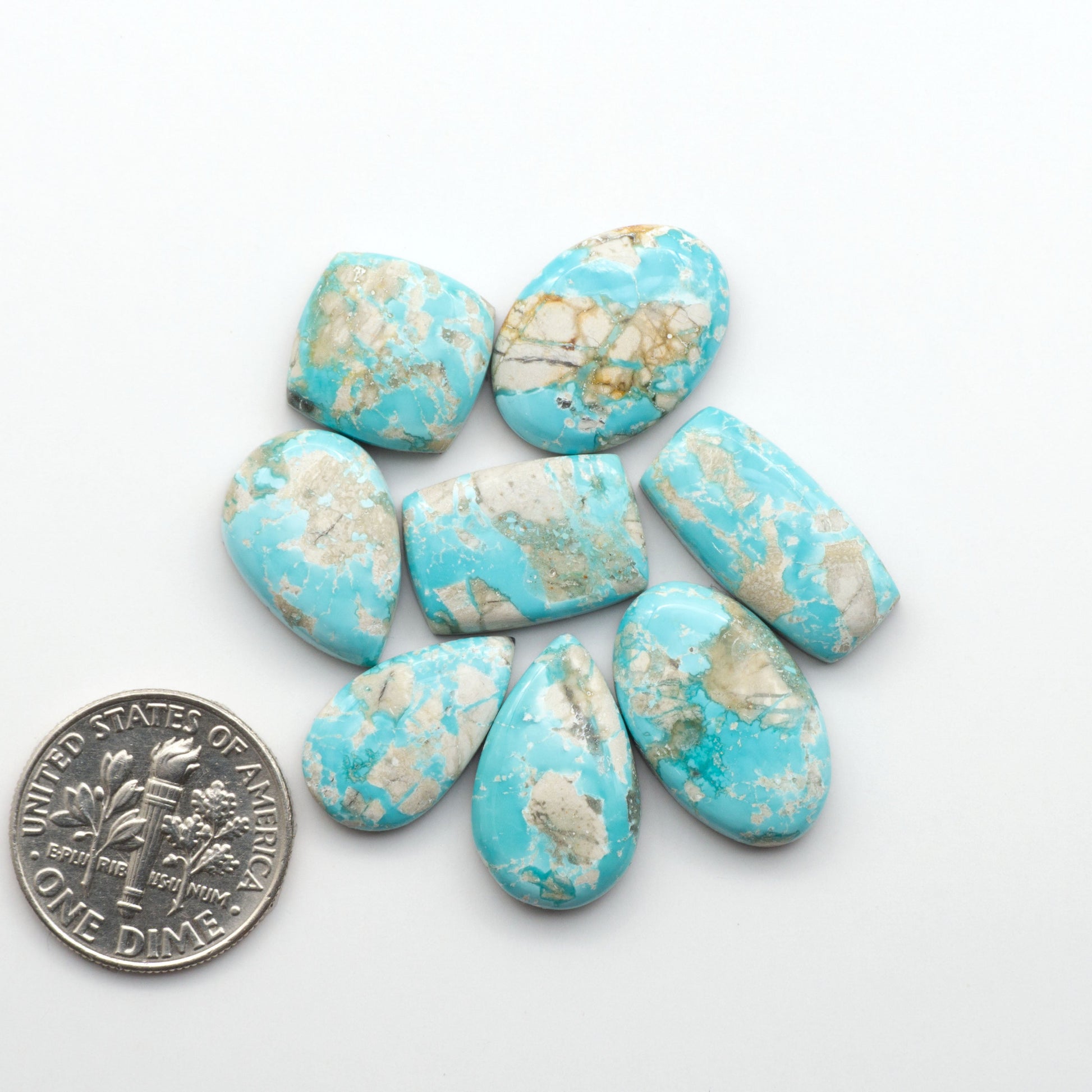 Experience the beauty of Fox Turquoise, mined in Nevada, USA. Elevate your jewelry designs with the stunning colors and patterns of these unique gemstones.