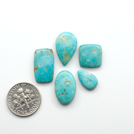 Experience the beauty of Turquoise Mountain Cabochons. With their distinctive blue and green color, these gemstones are perfect for any jewelry piece.