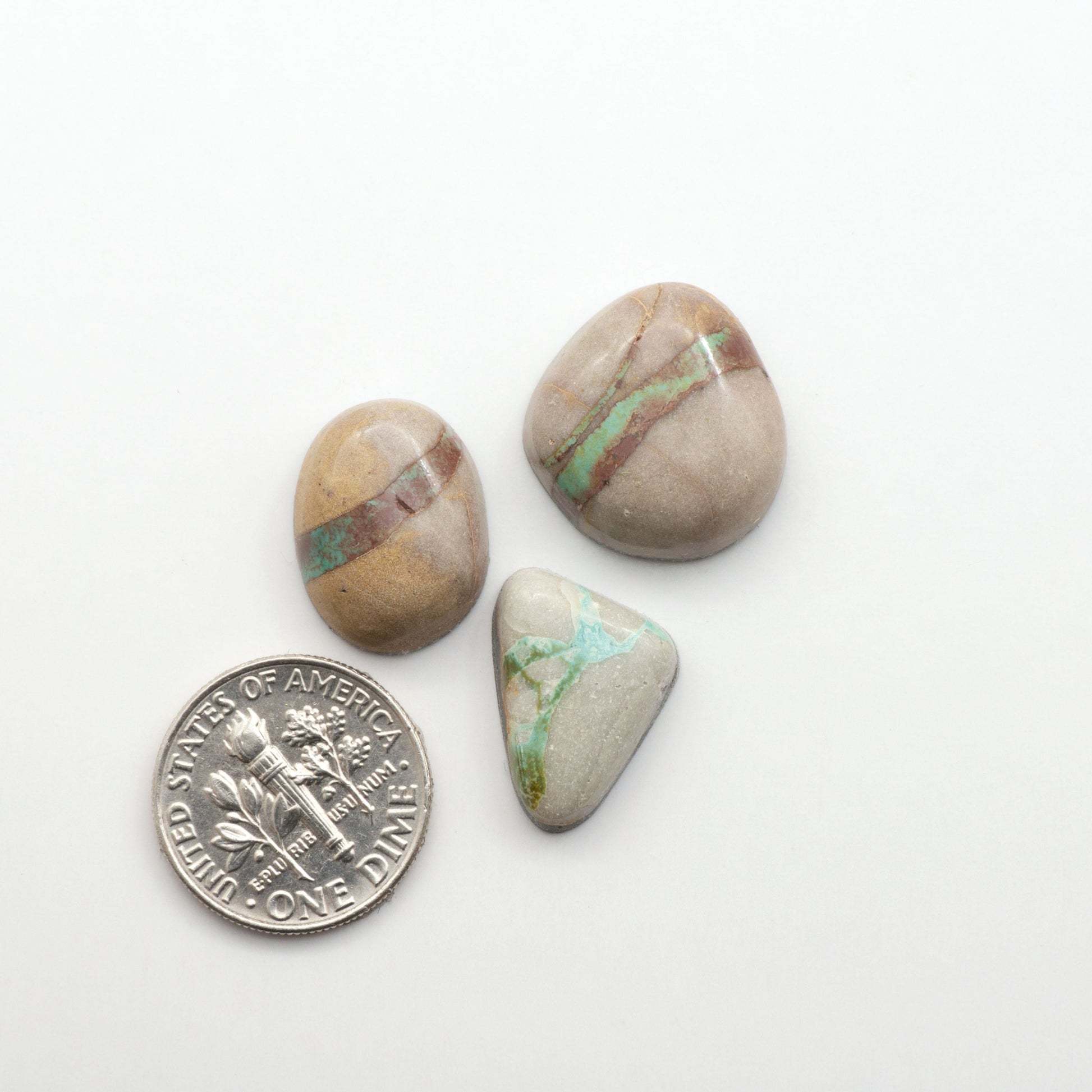 These Crow Springs Ribbon Turquoise Cabochons have a rich color and matrix that are sure to add a unique touch to a variety of jewelry pieces.