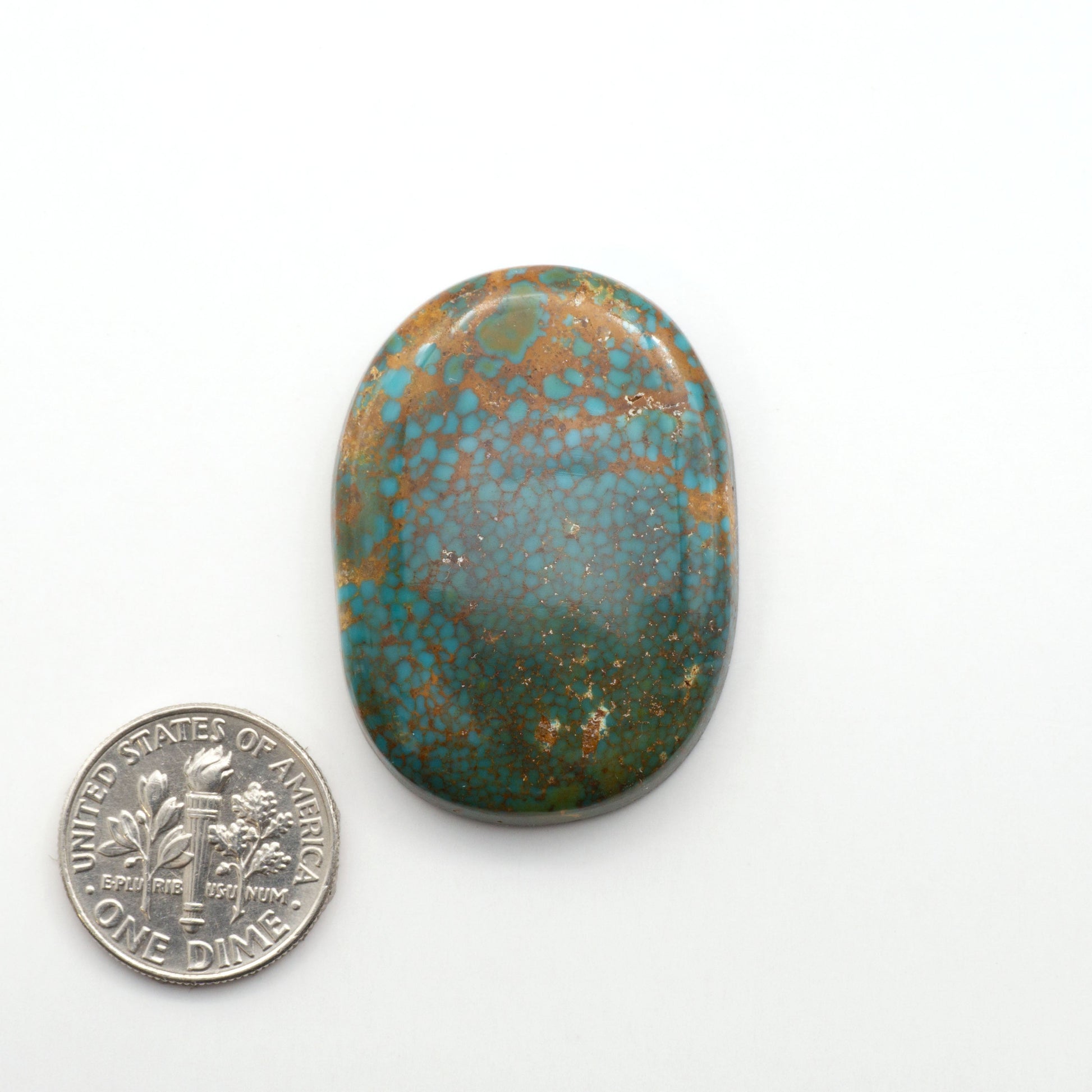 Kingman Turquoise Cabochons are a staple in the jewelry industry, known for their stunning blue-green color. Perfect for necklaces, earrings, and more!
