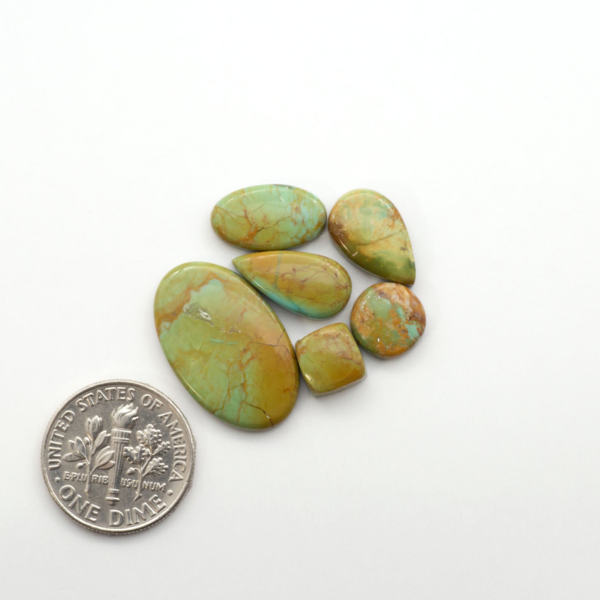 Add a touch of beauty to your collection with our stunning Pilot Mountain Turquoise Cabochons. Perfect for jewelry making each piece is truly one-of-a-kind.