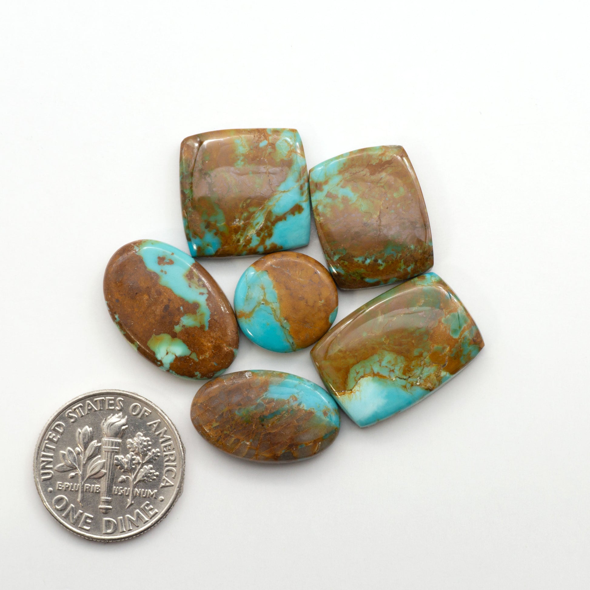 Add a touch of beauty to your collection with our stunning Pilot Mountain Turquoise Cabochons. Perfect for jewelry making each piece is truly one-of-a-kind.