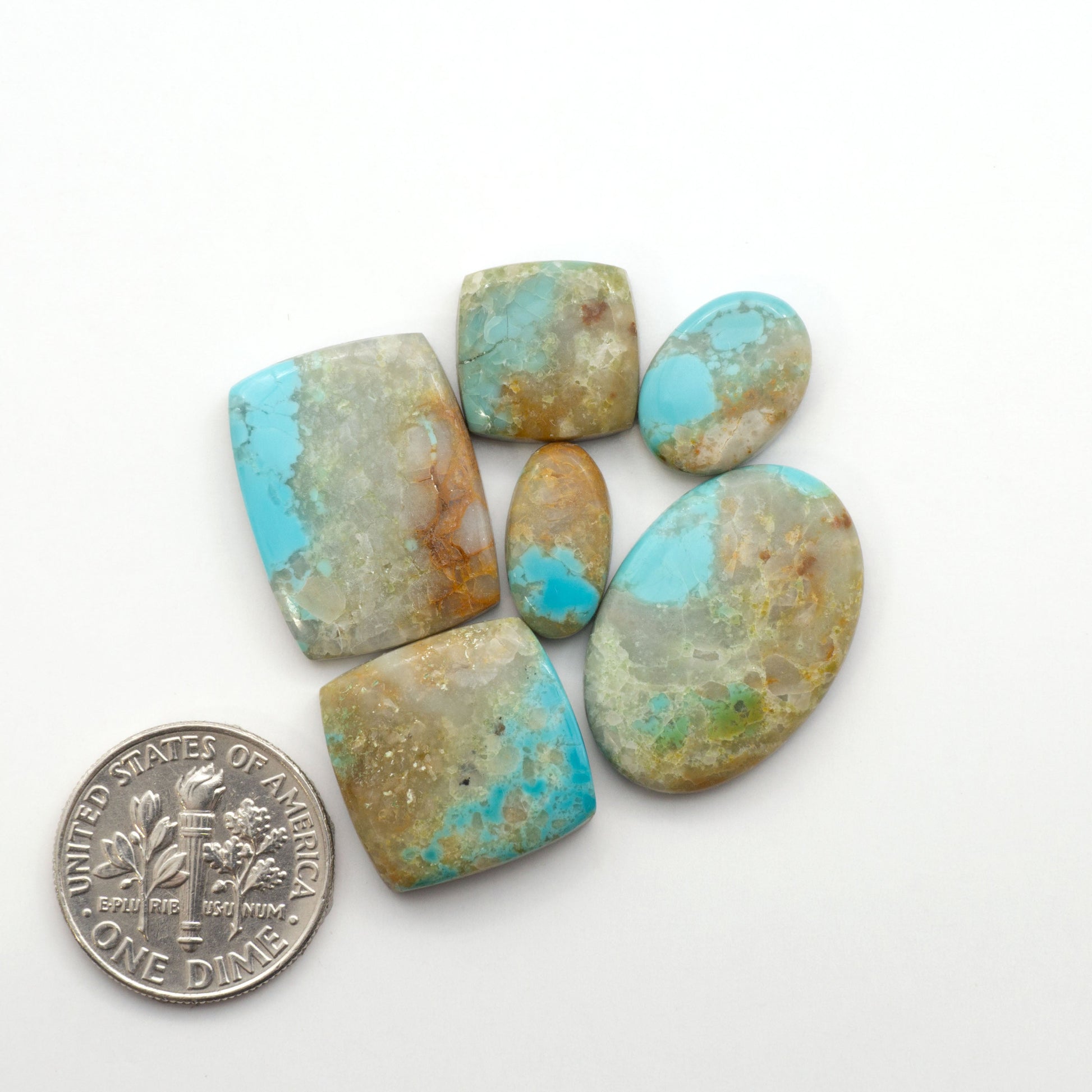 Add a touch of beauty to your collection with our stunning Pilot Mountain Turquoise Cabochons. Perfect for jewelry making each piece is truly one-of-a-kind.