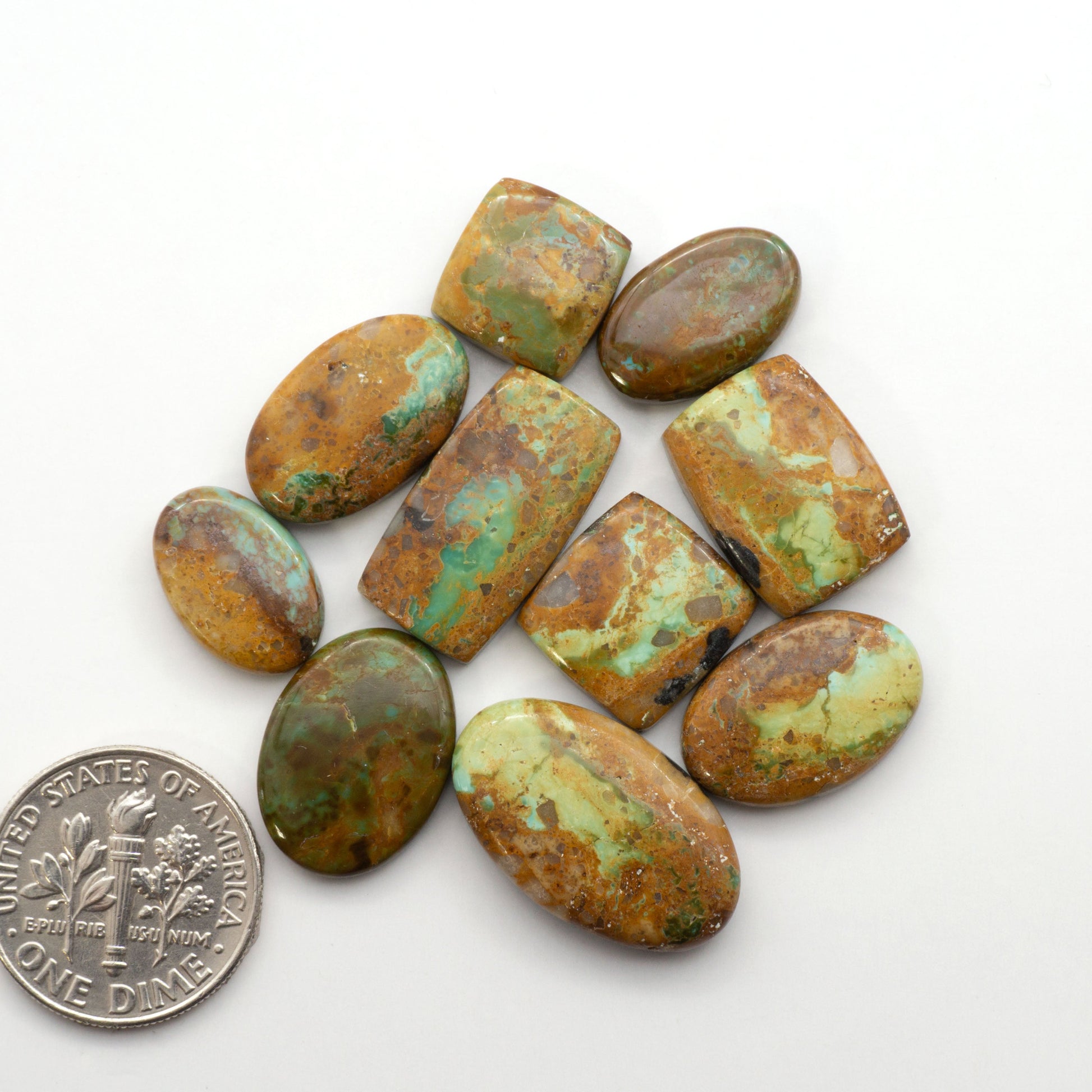 Add a touch of beauty to your collection with our stunning Pilot Mountain Turquoise Cabochons. Perfect for jewelry making each piece is truly one-of-a-kind.