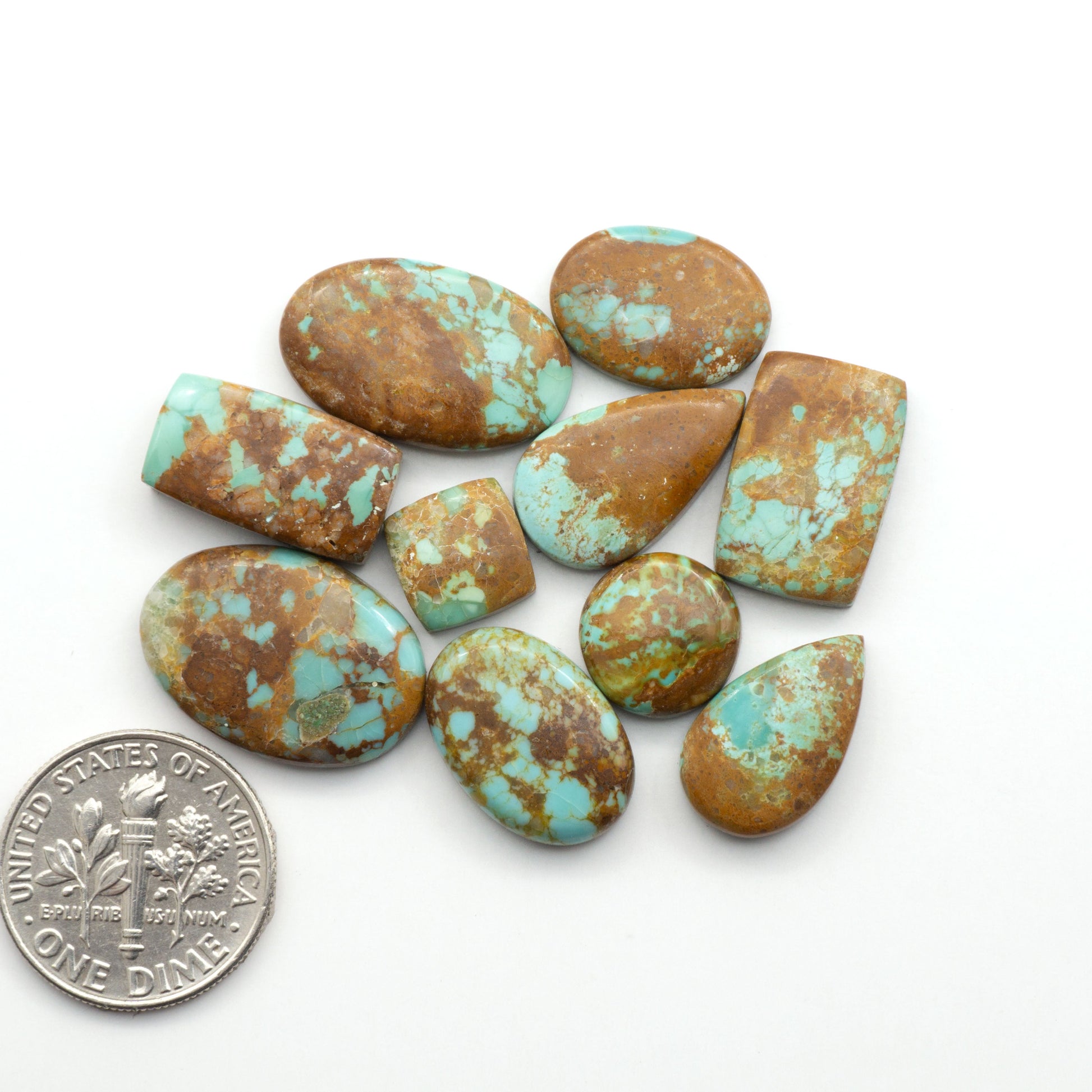 Add a touch of beauty to your collection with our stunning Pilot Mountain Turquoise Cabochons. Perfect for jewelry making each piece is truly one-of-a-kind.