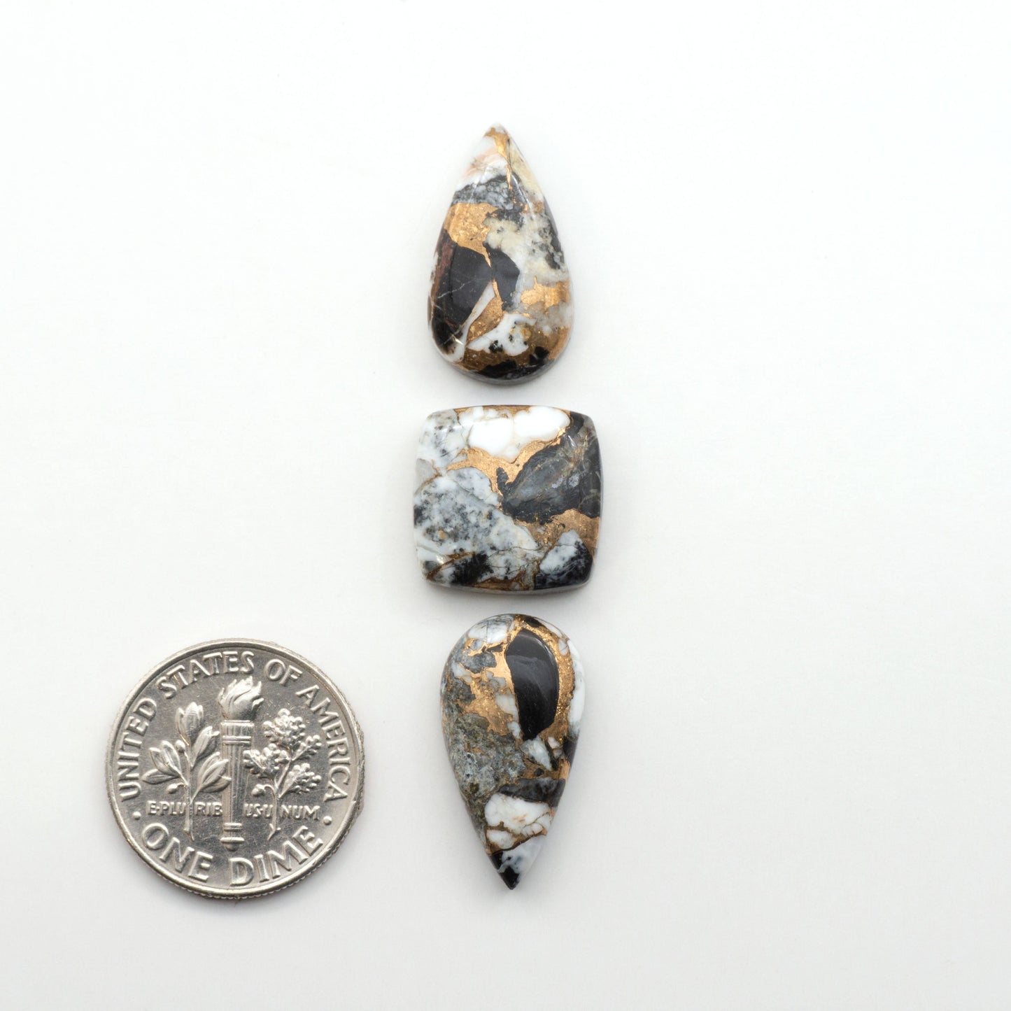 Elevate your jewelry pieces with these stunning White Buffalo Cabochons. With their unique and intricate patterns, they add a touch of elegance to any design.
