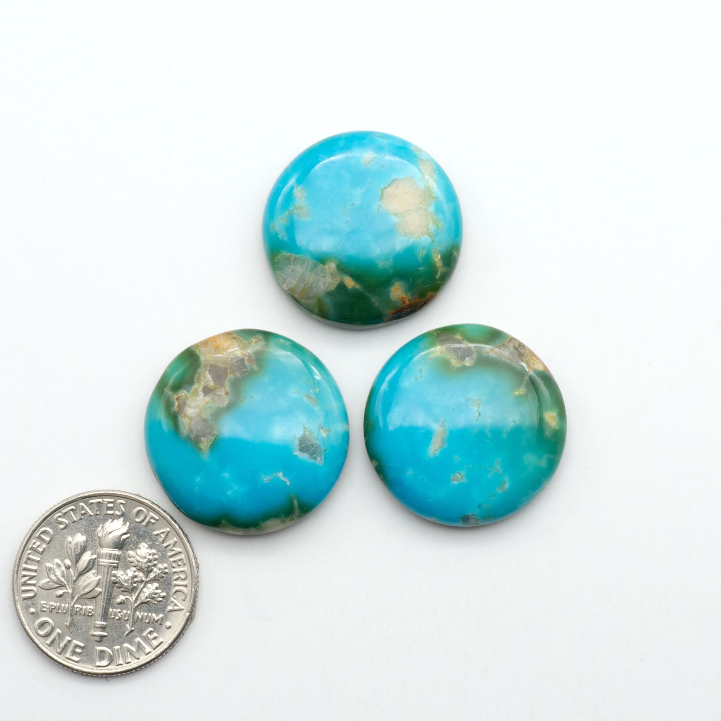Kingman Turquoise Cabochons are a staple in the jewelry industry, known for their stunning blue-green color. Perfect for necklaces, earrings, and more!
