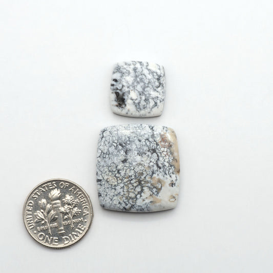 Natural White Buffalo Stone Cabochons are semi-precious gemstones cut into shapes ideal for jewelry-making, making them an excellent choice for artisans.