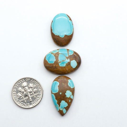 Number 8 Turquoise Cabochons have been selected for their quality and unique appearance. Don't miss the chance to add a one-of-a-kind piece to your collection.