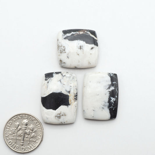 Natural White Buffalo Stone Cabochons are semi-precious gemstones cut into shapes ideal for jewelry-making, making them an excellent choice for artisans.