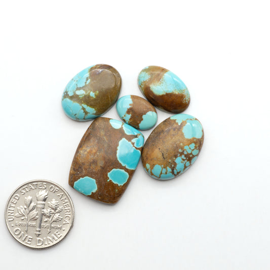 Number 8 Turquoise Cabochons have been selected for their quality and unique appearance. Don't miss the chance to add a one-of-a-kind piece to your collection.