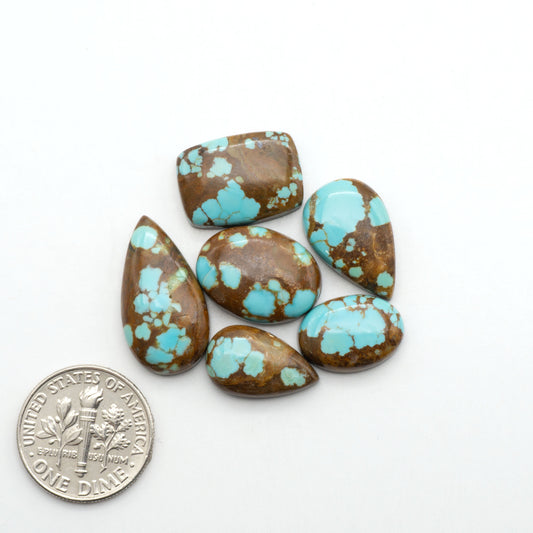 Number 8 Turquoise Cabochons have been selected for their quality and unique appearance. Don't miss the chance to add a one-of-a-kind piece to your collection.
