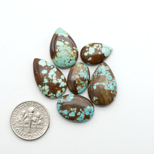 Number 8 Turquoise Cabochons have been selected for their quality and unique appearance. Don't miss the chance to add a one-of-a-kind piece to your collection.