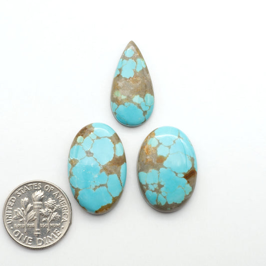 Number 8 Turquoise Cabochons have been selected for their quality and unique appearance. Don't miss the chance to add a one-of-a-kind piece to your collection.