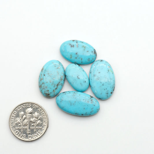 Nacozari turquoise cabochons are striking gemstones known for their vibrant blue to greenish-blue colors and pyrite, these stones are prized in jewelry making.