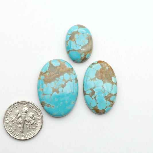 Number 8 Turquoise Cabochons have been selected for their quality and unique appearance. Don't miss the chance to add a one-of-a-kind piece to your collection.