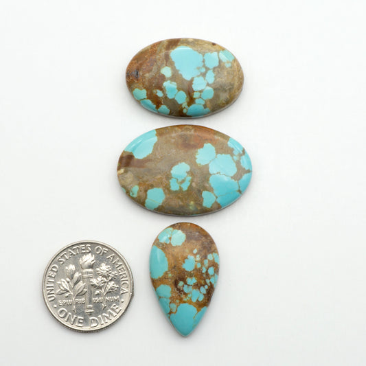 Number 8 Turquoise Cabochons have been selected for their quality and unique appearance. Don't miss the chance to add a one-of-a-kind piece to your collection.