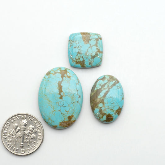 Number 8 Turquoise Cabochons have been selected for their quality and unique appearance. Don't miss the chance to add a one-of-a-kind piece to your collection.