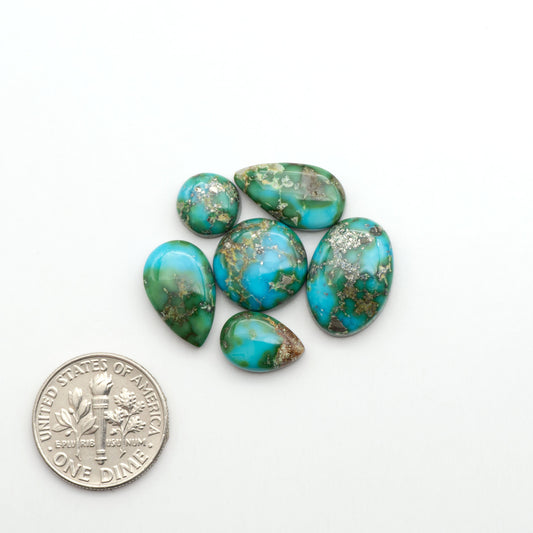 Sonoran Mountain Turquoise showcases a stunning blend of blue and green hues and natural patterns that make it a must-have for any jewelry collection.