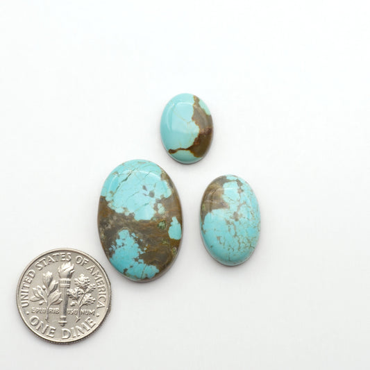 Number 8 Turquoise Cabochons have been selected for their quality and unique appearance. Don't miss the chance to add a one-of-a-kind piece to your collection.