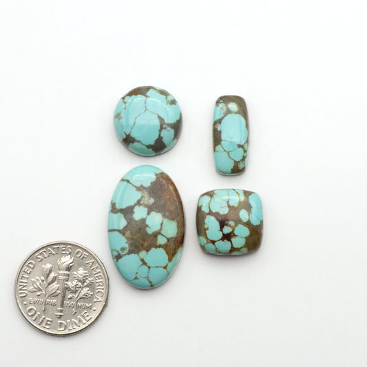Number 8 Turquoise Cabochons have been selected for their quality and unique appearance. Don't miss the chance to add a one-of-a-kind piece to your collection.