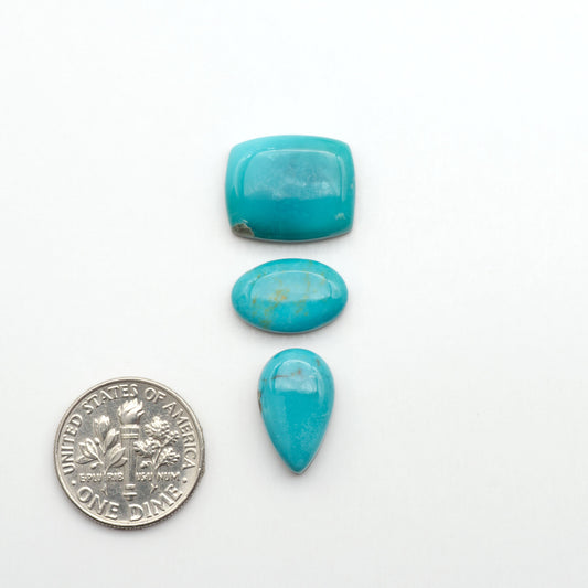 Nacozari turquoise cabochons are striking gemstones known for their vibrant blue to greenish-blue colors and pyrite, these stones are prized in jewelry making.