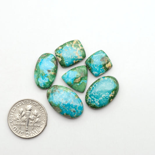 Sonoran Mountain Turquoise showcases a stunning blend of blue and green hues and natural patterns that make it a must-have for any jewelry collection.