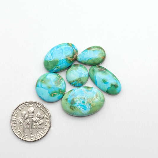 Sonoran Mountain Turquoise showcases a stunning blend of blue and green hues and natural patterns that make it a must-have for any jewelry collection.
